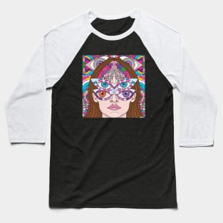 Girl With Kalleidescope Eyes Baseball T-Shirt